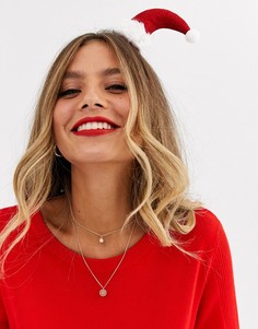 Заколка для волос в стиле шапки Санты ASOS DESIGN-Красный