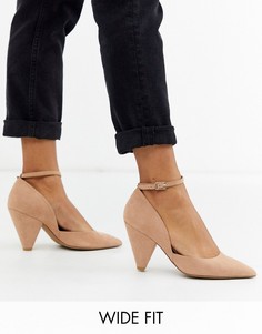 Туфли на каблуке для широкой стопы ASOS DESIGN-Бежевый