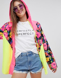 Куртка колор блок с цветочным принтом ASOS DESIGN-Мульти