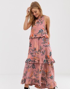 Платье макси с принтом Free People-Фиолетовый
