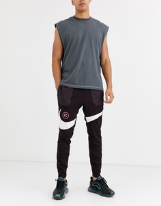 Бордовые джоггеры с логотипом-галочкой Nike - F.C.-Красный