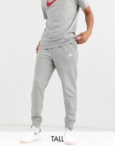 Серые джоггеры с кромкой манжетом Nike Tall Club-Серый
