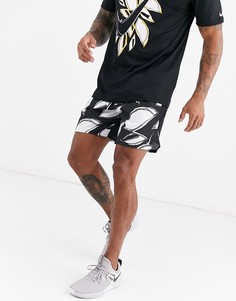 Монохромные шорты длиной 7 дюймов Nike Running Floral Fiesta-Черный