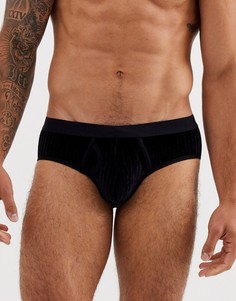 Черные бархатные трусы-джоки ASOS DESIGN-Черный