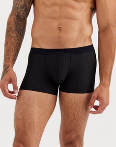 Черные сетчатые боксеры-брифы в полоску ASOS DESIGN-Черный