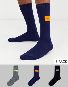3 пары носков с логотипом в подарочной упаковке Calvin Klein-Мульти