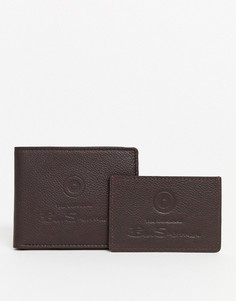 Кожаный бумажник и кредитница Ben Sherman-Коричневый