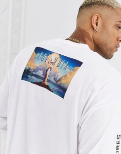 Oversize-лонгслив с принтом \Columbia Pictures\" ASOS DESIGN-Белый
