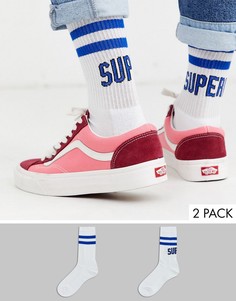 2 пары носков с принтом ASOS DESIGN-Белый