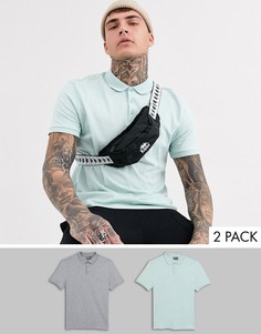 Набор из 2 трикотажных поло ASOS DESIGN - Скидка-Мульти