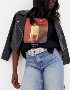 Лавандовый ремень с заклепками и люверсами ASOS DESIGN-Фиолетовый
