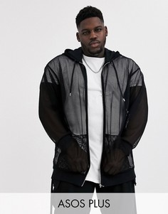 Oversize-худи на молнии ASOS DESIGN Plus-Черный