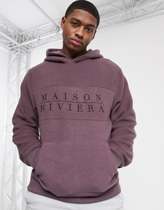 Фиолетовый флисовый худи River Island