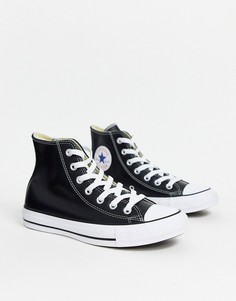 Черные кожаные высокие кеды Converse Chuck Taylor All Star-Черный
