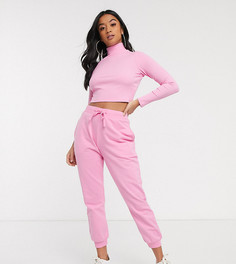 Комбинируемые базовые джоггеры с завязкой ASOS DESIGN Petite-Розовый