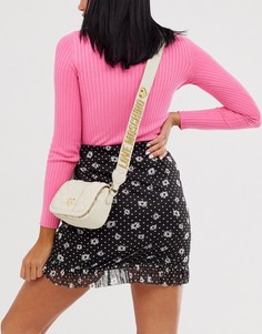 Стеганая сумка через плечо из искусственной кожи Love Moschino-Кремовый