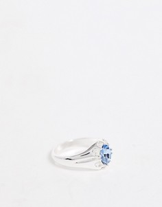 Серебристое кольцо с синим камнем Chained & Able-Серебряный