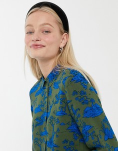 Зеленая блузка с принтом Monki-Зеленый