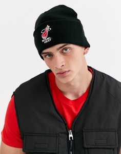 Черная шапка-бини с логотипом Mitchell & Ness-Черный