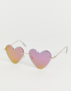 Солнцезащитные очки со стеклами в форме сердец ASOS DESIGN-Розовый
