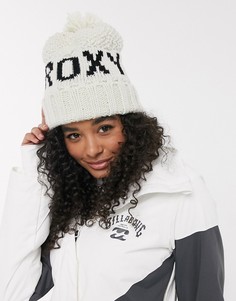 Белая шапка-бини с помпоном Roxy-Белый