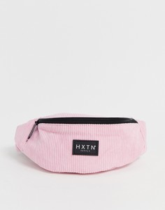 Розовая вельветовая сумка-кошелек на пояс HXTN-Розовый Spiral