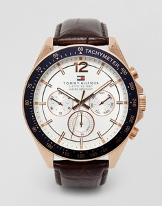 Часы с кожаным ремешком Tommy Hilfiger Luke 1791118-Коричневый
