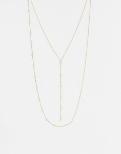 Ярусное ожерелье с медальоном Ashiana-Золотой