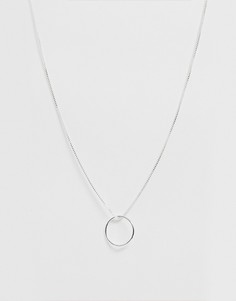 Посеребренное ожерелье-цепочка с подвеской-кольцом Pilgrim-Серебряный