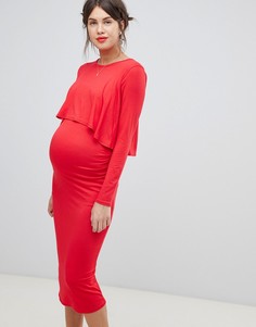 Красное платье миди 2-в-1 Bluebelle Maternity-Красный