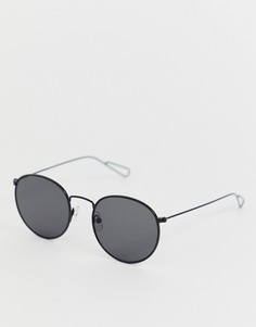 Черные круглые солнцезащитные очки Weekday-Черный