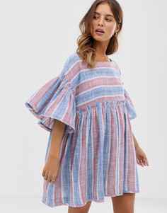 Платье в полоску Free People Summer Nights-Синий