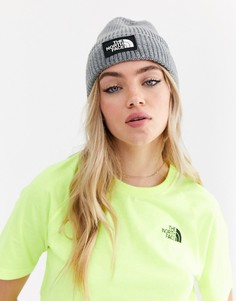 Серая шапка-бикини с отворотом и логотипом The North Face TNF-Серый