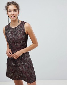 Жаккардовое приталенное платье AX Paris-Фиолетовый