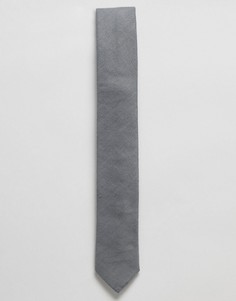 Серый узкий фактурный галстук ASOS DESIGN