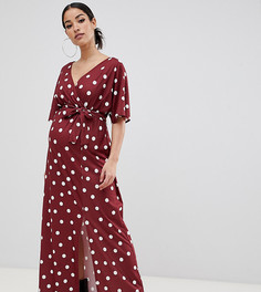 Платье макси в горошек для кормящих мам ASOS DESIGN Maternity-Мульти