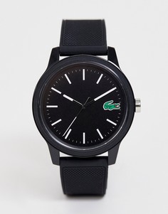 Черные часы с силиконовым ремешком Lacoste 12.12-Черный