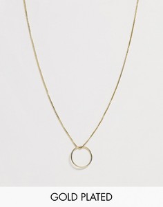 Позолоченное ожерелье с круглой подвеской Pilgrim-Золотой