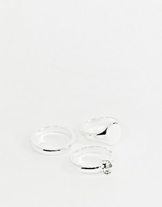 3 серебристых кольца Icon Brand-Серебряный