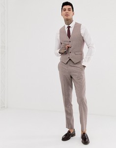 Узкий твидовый жилет с добавлением шерсти Harry Brown wedding-Розовый