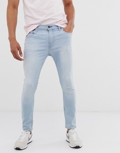 Светлые джинсы скинни Hollister-Синий