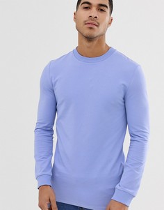 Сиреневый длинный обтягивающий свитшот ASOS DESIGN-Фиолетовый