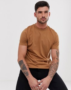 Коричневая футболка из органического хлопка с круглым вырезом ASOS DESIGN-Коричневый