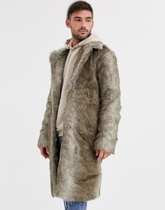 Куртка из искусственного меха River Island-Коричневый