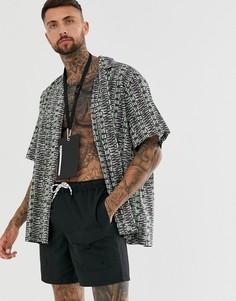 Черные шорты-карго для плавания ASOS DESIGN-Черный