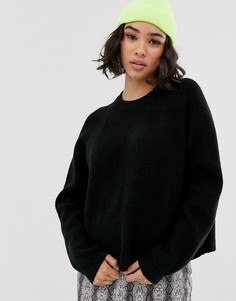 Свободный черный джемпер Bershka