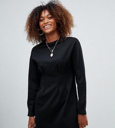 Приталенное трикотажное платье Bershka-Черный