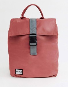 Розовый нейлоновый рюкзак с откидным клапаном и светоотражающим логотипом Mi-Pac