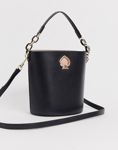 Черная кожаная сумка-мешок с цепочками на ручке Kate Spade Suzy-Черный