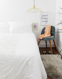 Комплект белого постельного белья с пайетками для двуспальной кровати River Island-Белый